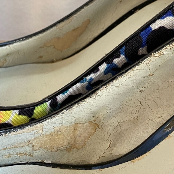 Nine West Rainbow Leopard Print Peep Toe Pumps / Heels - Picture 10 of 15